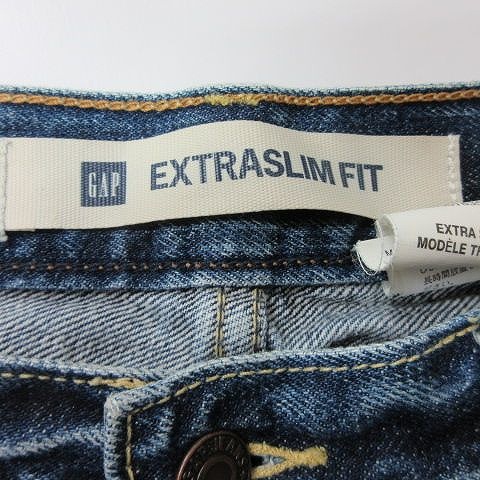 ギャップ Gap Extra Slim Fit ダメージ ユーズド加工 デニムパンツ ボトムス エクストラスリムフィット インディゴブルー サイズ33 30 H1 メンズ 095 ベクトルパーク