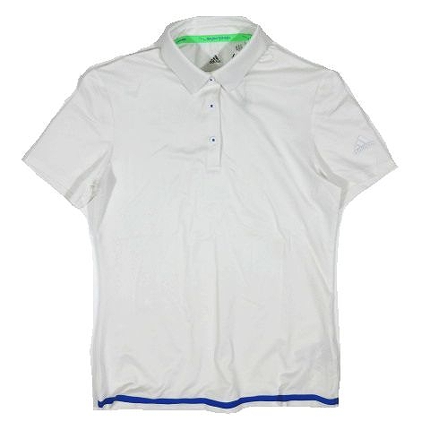 アディダス Adidas ゴルフ ウェア ポロシャツ ジャカード ベンチレーション 半袖 ボタンダウン シャツ サイズm 白 ホワイト 10 レディース 095 ベクトルパーク