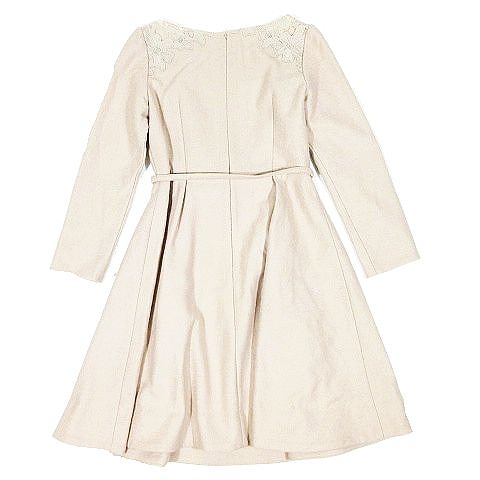 プロポーション ボディドレッシング Proportion Body Dressing ウールジャージー ワンピース カットソー 長袖 レース 膝丈 サイズ3 121 ピンクベージュ 14 1 レディース 095 ベクトルパーク