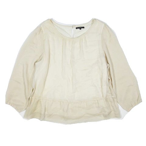 23区 オンワード樫山 シフォン ブラウス カットソー 長袖 サイズ46 ライトベージュ 9 レディース 095 ベクトルパーク