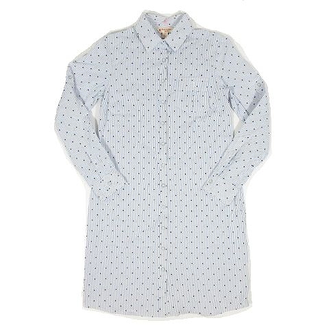 ブルックスブラザーズ Brooks Brothers ドット ストライプ柄 サッカー シャツ ワンピース 長袖 Red Fleece サイズ4 ブルー ホワイト 12 レディース 095 ベクトルパーク