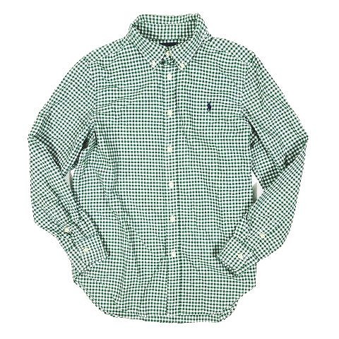 ラルフローレン Ralph Lauren ギンガムチェック柄 シャツ ボタンダウン 長袖 サイズl 緑 白 12 レディース 095 ベクトルパーク
