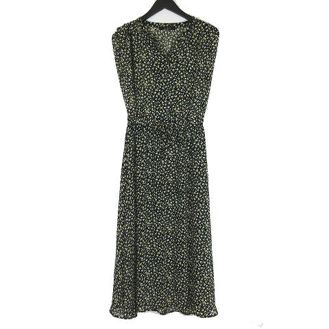 ダブルクローゼット W Closet 小花柄 シフォン ロング ワンピース ノースリーブ サイズf イエロー系 レディース 095 ベクトルパーク ダブルクローゼット W Closet 小花柄 シフォン ロング ワンピース ノースリーブ サイズf イエロー系 レディース 095 ベクトルパーク