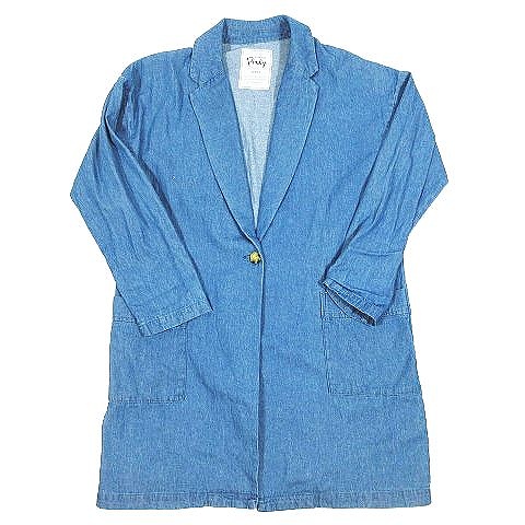 アズノウアズ As Know As Pinky デニム地 スプリングコート ジャケット 薄手 コットン サイズf インディゴ ブルー 4 レディース 095 ベクトルパーク