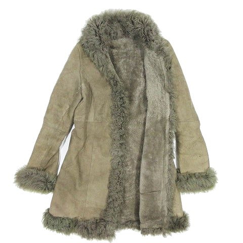 Mia Carna ニチワ ムートン ラム ダブルフェース スエード コート アウター ベージュ サイズ 9 レディース 095 ベクトルパーク