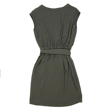 プロポーション ボディドレッシング Proportion Body Dressing ワンピース Vネック ノースリーブ ベルト付き サイズ1 カーキー 10 レディース 095 ベクトルパーク