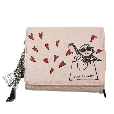 ジルスチュアート Jill Stuart Dmアロットラブ プリント ジョシーズランウェイ チャーム付き 二つ折りウォレット 財布 ピンク Jslw9es2 レディース 095 ベクトルパーク