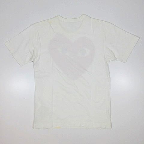 プレイコムデギャルソン Play Comme Des Garcons ハート ワッペン Tシャツ カットソー クルーネック 半袖 トップス Az T026 サイズs 白 ホワイト メンズ 095 ベクトルパーク