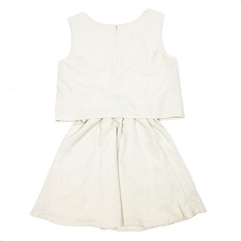 ミシェルマカロン Michell Macaron ワンピース カットソー ノースリーブ ミニ丈 ショート ポリエステル サイズs アイボリー 8 レディース 095 ベクトルパーク