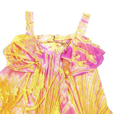 ウンガロ Ungaro Fuchsia タイダイ シフォン生地 ノースリーブ ワンピース カットソー シルク ミモレ丈 膝丈 サイズ40 ピンク イエロー 9 レディース 095 ベクトルパーク ウンガロ Ungaro Fuchsia タイダイ シフォン生地 ノースリーブ ワンピース カットソー シルク ミモレ丈 膝丈 サイズ40 ピンク イエロー 9 レディース 095 ベクトルパーク