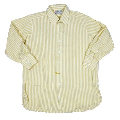 Turnbull Asser ターンブル アッサー ストライプ柄 シャツ ドレスシャツ ワイシャツ Yシャツ 英国製 サイズ16 2 1 42 イエロー 黄色 A6 メンズ 095 ベクトルパーク