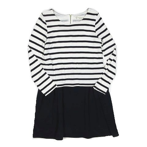 アフタヌーンティー Afternoon Tea ボーダー柄 レイヤード ワンピース 長袖 サイズm ネイビー A6 レディース 095 ベクトルパーク