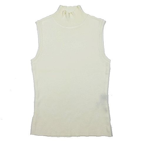 アンタイトル Untitled ノースリーブ ハイネック ニット カットソー コットン サイズ2 アイボリー 7 A6 レディース 095 ベクトルパーク