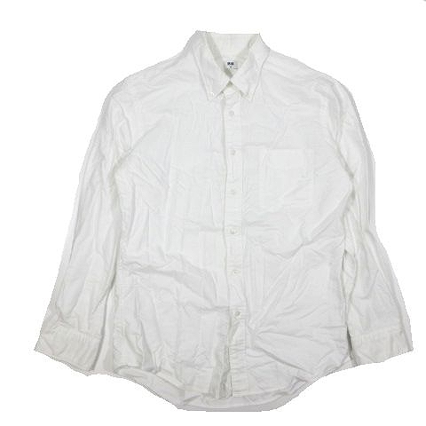 ユニクロ Uniqlo ボタンダウン オックスフォードシャツ カットソートップス 長袖 白 ホワイト サイズm 331 メンズ 095 ベクトルパーク