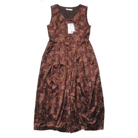 未使用品 マウジー Moussy 花柄 ベロア ワンピース ロング丈 ノースリーブ ジャンパースカート Velvet Jumper Skirt 010bah30 6930 サイズ1 ブラウン レディース 095 ベクトルパーク