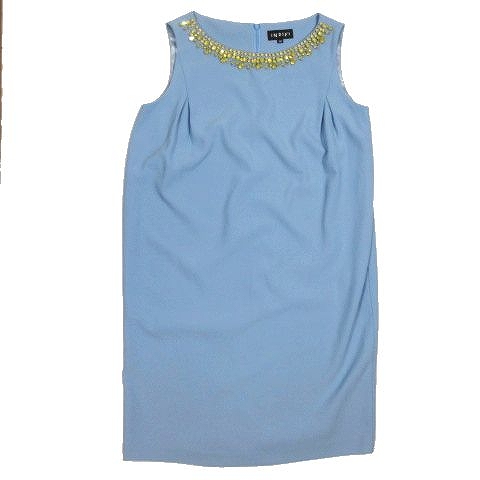 インディヴィ Indivi ビジュー付 カラーフォーマル ドレス ワンピース ライトブルー サイズ40 71 A10 レディース 095 ベクトルパーク