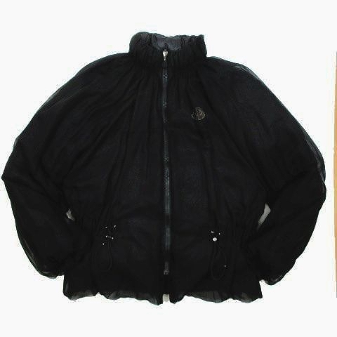 10aw モンクレール Moncler Sacai サカイ Sumire スミレ リバーシブル ダウンジャケット ブルゾン シフォンチュール ジップアップ アウター サイズ2 ブラック 黒 レディース 095 ベクトルパーク