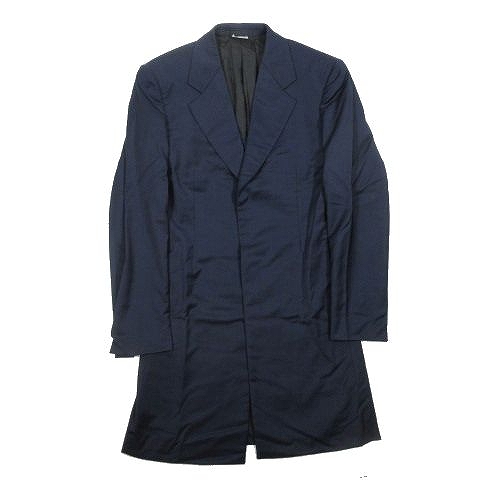 21ss コムデギャルソンオムプリュス Comme Des Garcons Homme Plus Metal Outlaw ホック式 ウール ロング テーラードジャケット アウター ネイビー サイズxs Pg J063 メンズ 095 ベクトルパーク