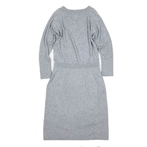 プラステ Plst ニット ワンピース Vネック 長袖 12 サイズm ライトグレー A11 レディース 095 ベクトルパーク