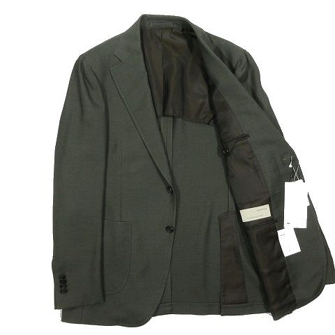 未使用品 ラルディーニ Lardini Sartoria サルトリアライン Drop イタリア製 ウール テーラードジャケット アウター 3ボタン ダークグリーン サイズ50 Jmw5 Eei5053 メンズ 095 ベクトルパーク