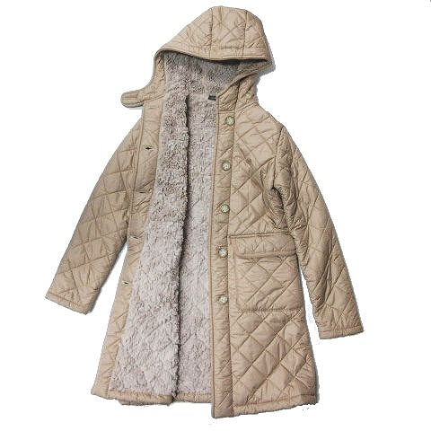 マッキントッシュ MACKINTOSH NO.QA フード付 キルティングコート アウター QUILTING BOA HOODED COAT 内ボア ベージュ サイズ34 レディース △A12 レディース セールの定価 ボア付キルティングコート ダウンジャケット