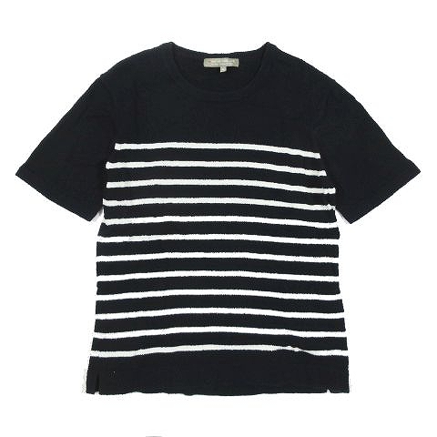 ユナイテッドアローズ A Day In The Life United Arrows ボーダー柄 パイル地 Tシャツ カットソー 半袖 クルーネック トップス サイズm ネイビー ホワイト メンズ A10 095 ベクトルパーク