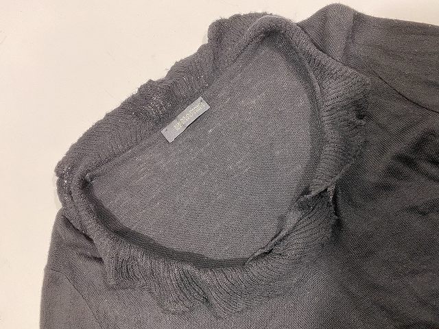 ERMANNO SCERVINO size46 イタリア製ニットカーディガン エルマノ 大切な ERMANNO トップス(黒)40 SCERVINOニット カーディガン/ボレロ