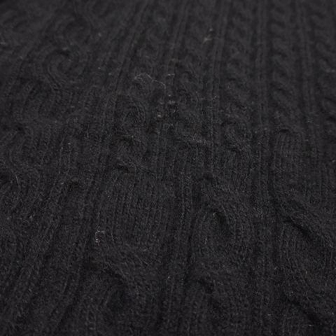 マックスマーラ MAX MARA 白タグ カシミヤ混 ウール ケーブル編み カーディガン 長袖 1B サイズXL ブラック 黒 レディース △A04
