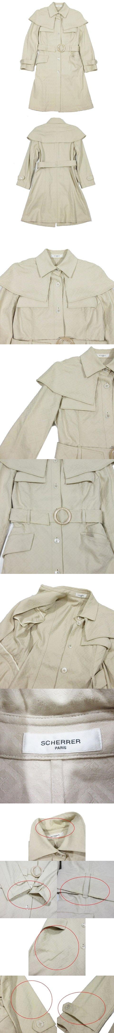 ついに再販開始 Scherrer Paris インバネスコート トレンチ ロング ベルト ジャケット 40 ベージュ 2 レディース Www iwearparts Com