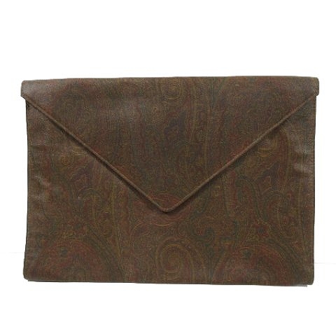 エトロ Etro ペイズリー柄 クラッチ セカンドバッグ フラップ カバン ブラウン系 9 A05 メンズ レディース 095 ベクトルパーク