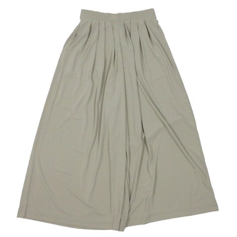 ユニクロ Uniqlo クレープジャージースカートパンツ ワイドパンツ クロップド ゴムウエスト S グレージュ 9 レディース 095 ベクトルパーク