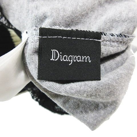 美品 18AW ダイアグラム グレースコンチネンタル Diagram GRACE CONTINENTAL レース スウェット トレーナー メッシュ  星柄 長袖 プルオーバー 黒 ブラック グレー 36 レディース