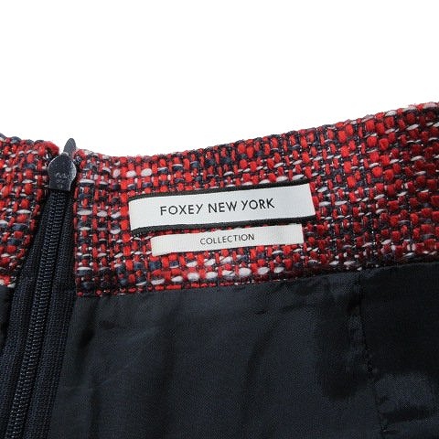 美品 2015年製 フォクシーニューヨーク FOXEY NEW YORK ツイード 台形  
