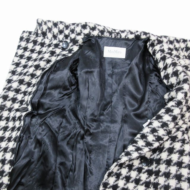 マックスマーラ MAX MARA 白タグ 高級ライン 千鳥格子 ウール ロング 
