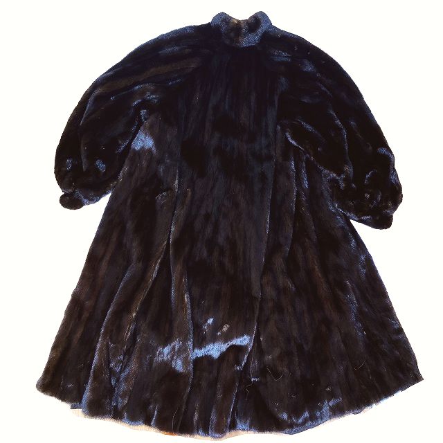 フェンディ FENDI 本毛皮 ミンク ロングコート ボリュームスリーブ 