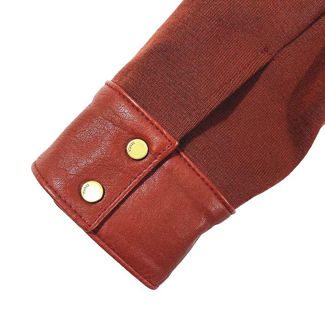 美品 エポカ EPOCA ニットコンビ レザー ライダースジャケット 