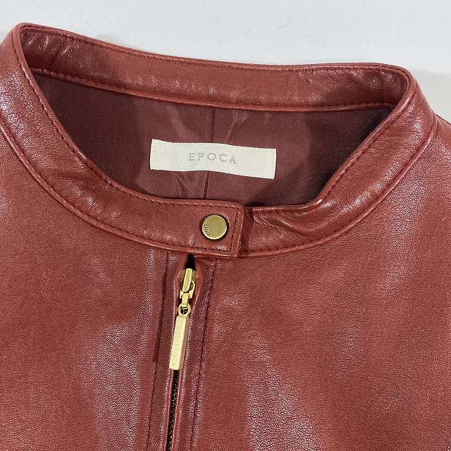 美品 エポカ EPOCA ニットコンビ レザー ライダースジャケット  