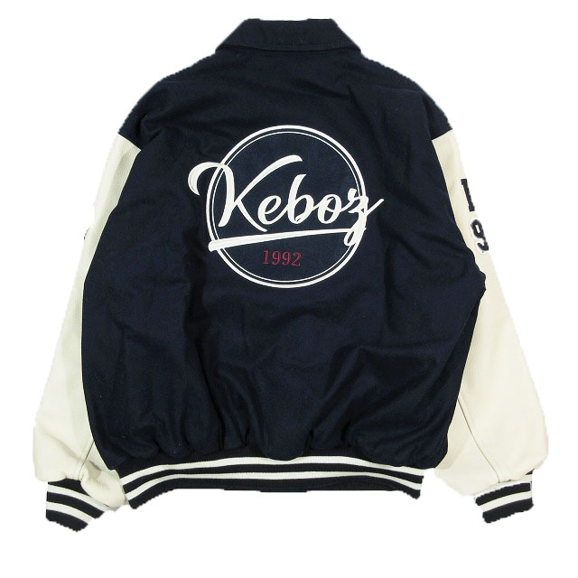 未使用品 ケボズ KEBOZ MELTON & LEATHER VARSITY JACKET スタジアム 