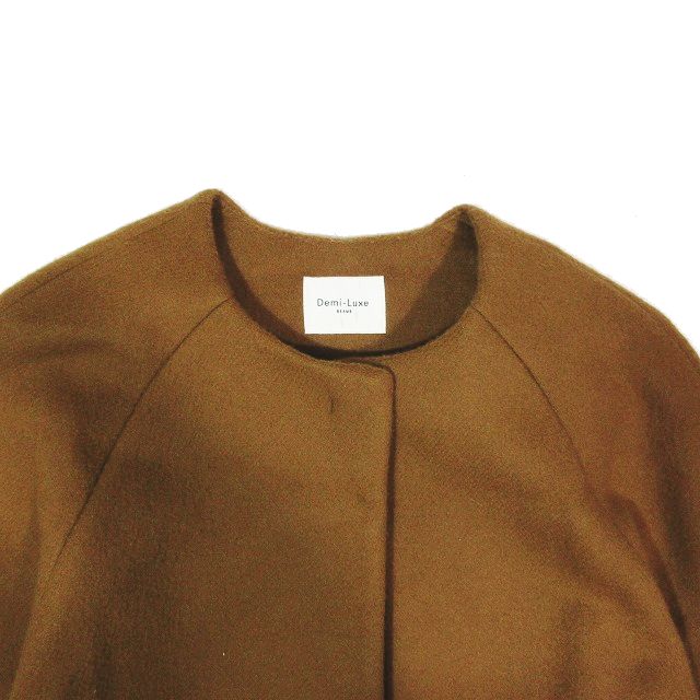 Demi-Luxe BEAMS ノーカラーコート 新品タグ付　ウール Demi-Luxe BEAMS（デミルクス ビームス） ノーカラーコート コート