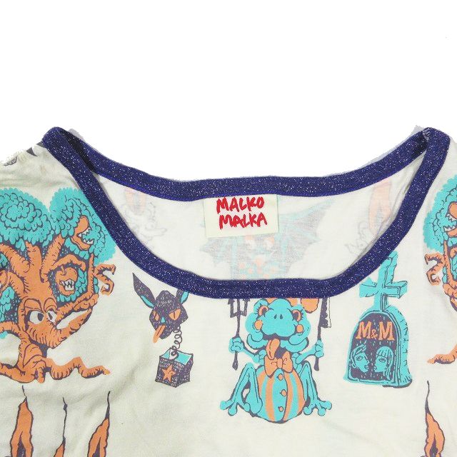 マルコマルカ MALKOMALKA Tシャツ カットソー ハロウィン プリント 総 