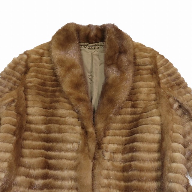 美品 ミンクファー 本毛皮 ハーフコートアウター ショールカラー