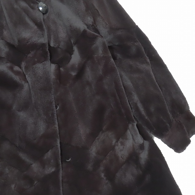 美品 シェアードミンク 本毛皮 コート アウター ショールカラー