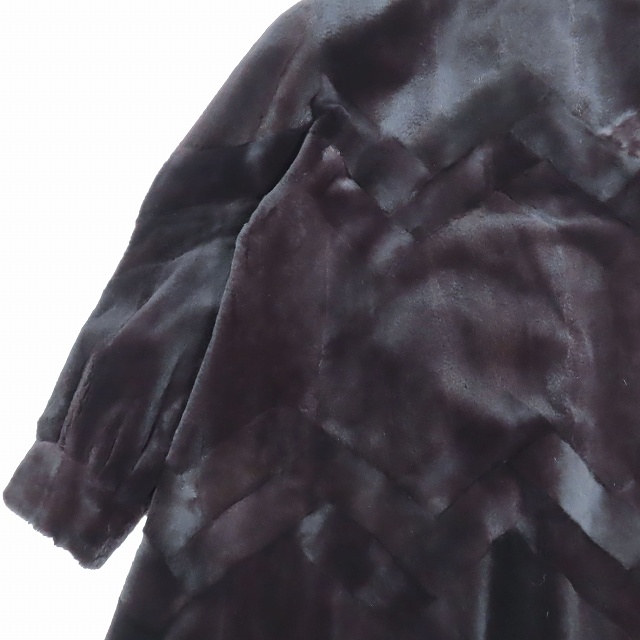 美品 シェアードミンク 本毛皮 コート アウター ショールカラー