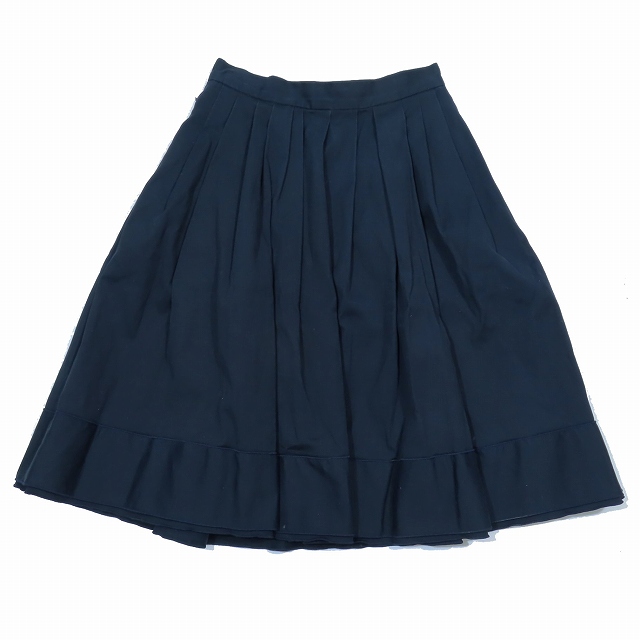 FOXY NEW YORK 紺 フレアスカート 40 ひざ丈 中古】フォクシー