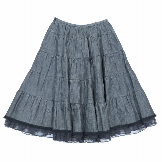 美品 フォクシー ブティック FOXEY BOUTIQUE デニム フレアスカート  