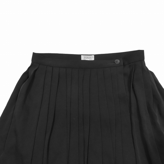 美品 フォクシー ブティック FOXEY BOUTIQUE シルク ラッププリーツ  