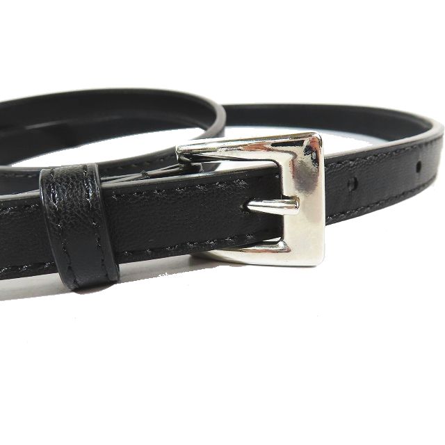 ダブルタップス WTAPS ベルト フェイクレザー ロゴ 細 シルバー
