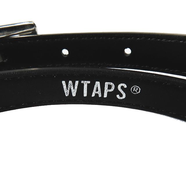 ダブルタップス WTAPS ベルト フェイクレザー ロゴ 細 シルバー金具