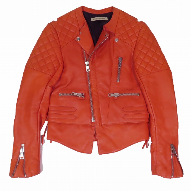 バレンシアガ BALENCIAGA キルティング レザー ライダースジャケット 