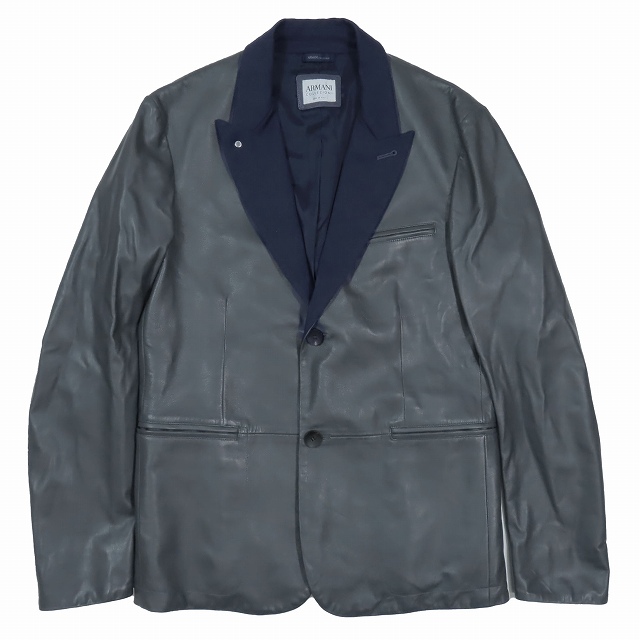 美品 エンポリオアルマーニ EMPORIO ARMANI ラムレザー 切替 